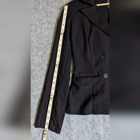 Bisou Bisou Black Pinstripe Jacket M - Picture 5 of 6